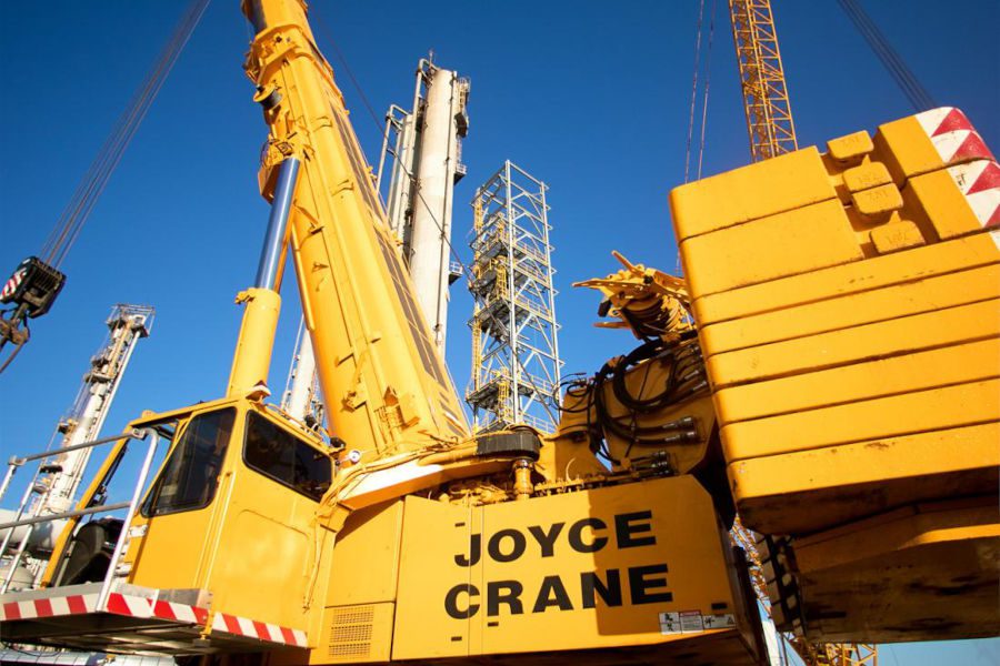 Up close photo of a crane 