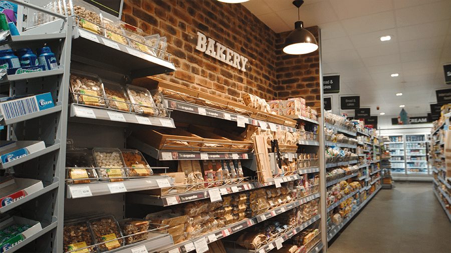 Grocery display with Marmon Retail Solutions.