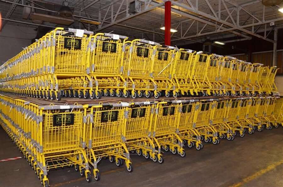 Rows of shopping carts from Retail Solutions